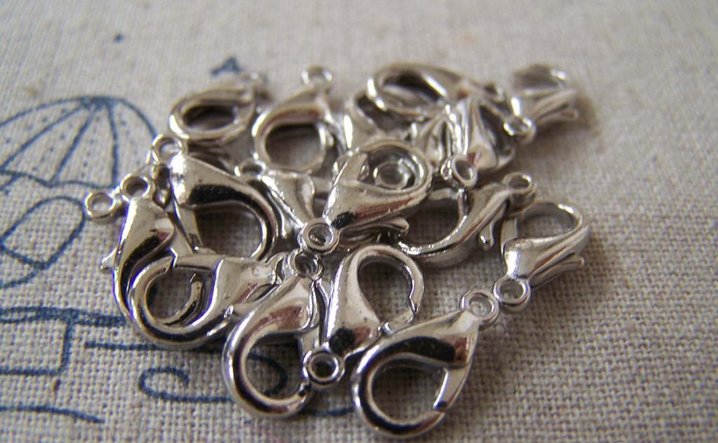 Accessories - 50 Pcs Silvery Gray Nickel Tone Lobster Clasp 12mm A4137