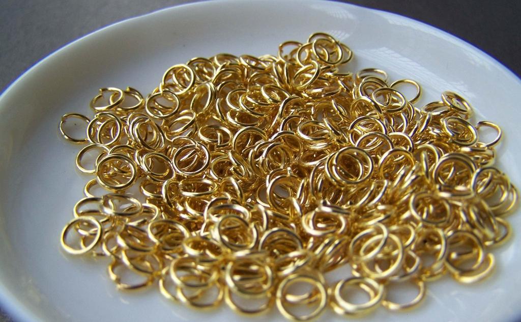 Accessories - 500 Pcs Of Gold Plated Brass Jump Rings 6mm 19gauge A2841
