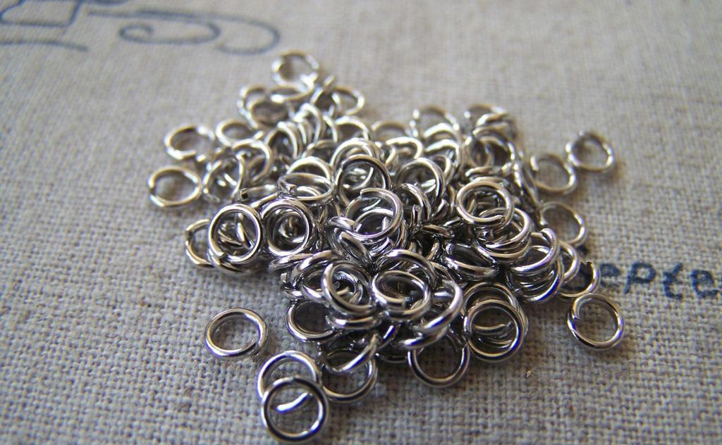 Accessories - 500 Pcs Of Silvery Gray Nickel Tone Jump Rings 4mm 22gauge A2340