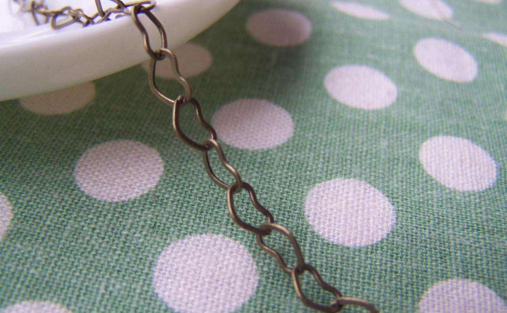 Accessories - 6.6 Ft (2m) Of Antique Bronze Brass Flat Heart Link Chain Soldered Links 3x4mm A2021