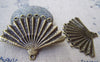 Accessories - 6 Pcs Antique Bronze Chandelier Folding Fan Charms Connector 42x57mm A3458