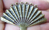 Accessories - 6 Pcs Antique Bronze Chandelier Folding Fan Charms Connector 42x57mm A3458