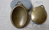 Accessories - 6 Pcs Antique Bronze Oval Pendant Tray, Coiled Edge Bezel Settings Match 22x30mm Cabochon A7248
