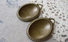 Accessories - 6 Pcs Antique Bronze Oval Pendant Tray, Coiled Edge Bezel Settings Match 22x30mm Cabochon A7248