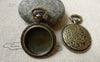 Accessories - 6 Pcs Antique Bronze Pocket Watch Round Base Pendants Match 19.5mm Cabochon A6418