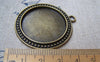 Accessories - 6 Pcs Antique Bronze Round Cameo Base Settings Match 30mm Cabochon A3152