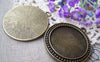 Accessories - 6 Pcs Antique Bronze Round Cameo Base Settings Match 30mm Cabochon A3152