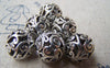 Accessories - 6 Pcs Antique Silver 3D Filigree Flower Ball Beads 14mm A1106