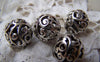 Accessories - 6 Pcs Antique Silver 3D Filigree Flower Ball Beads 14mm A1106