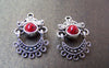 Accessories - 6 Pcs Antique Silver Red Turquoise Chandelier Earring Drops Pendant Charms 17x30mm A990