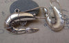 Accessories - 6 Pcs Antique Silver Shrimp Pendants Charms 35x56mm A7466