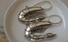 Accessories - 6 Pcs Antique Silver Shrimp Pendants Charms 35x56mm A7466