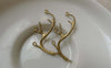 Accessories - 6 Pcs Gold Tone Brass Deer Horn Antler Charms With Multiple Loops 13x36mm A584