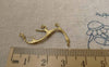 Accessories - 6 Pcs Gold Tone Brass Deer Horn Antler Charms With Multiple Loops 13x36mm A584