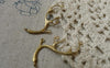 Accessories - 6 Pcs Gold Tone Brass Deer Horn Antler Charms With Multiple Loops 13x36mm A584