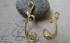 Accessories - 6 Pcs Of Anti Tarnish 18K Gold Colored Brass Flower Branch Charms 11x38mm A6148