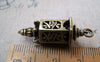 Accessories - 6 Pcs Of Antique Bronze 3D Filigree Lantern Pendant Charms 12x35mm A2225