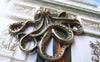 Accessories - 6 Pcs Of Antique Bronze 3D Octopus Charms Pendants 36x44mm A643