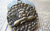 Accessories - 6 Pcs Of Antique Bronze Angel Round Pendants Charms 39mm A1642