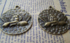 Accessories - 6 Pcs Of Antique Bronze Angel Round Pendants Charms 39mm A1642