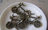 Accessories - 6 Pcs Of Antique Bronze Bike Bicycle Charms 26x40mm A4508