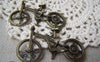 Accessories - 6 Pcs Of Antique Bronze Bike Bicycle Pendants Charms 30x52mm A926