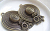 Accessories - 6 Pcs Of Antique Bronze Bow Tie Flower Summer Hat Charms Pendants 35x44mm A3738
