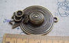 Accessories - 6 Pcs Of Antique Bronze Bow Tie Flower Summer Hat Charms Pendants 35x44mm A3738