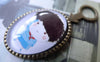 Accessories - 6 Pcs Of Antique Bronze Boy Male Symbol Oval Enamel Pendants Charms 22x45mm A7786