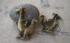 Accessories - 6 Pcs Of Antique Bronze Cartoon Dinosaur Pendants 31x42mm A2368