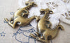Accessories - 6 Pcs Of Antique Bronze Cartoon Dinosaur Pendants 31x42mm A2368