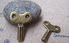 Accessories - 6 Pcs Of Antique Bronze Clock Winding Key Charms Pendants 22x27mm A204