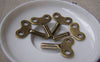 Accessories - 6 Pcs Of Antique Bronze Clock Winding Key Charms Pendants 22x27mm A204
