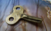 Accessories - 6 Pcs Of Antique Bronze Clock Winding Key Charms Pendants 22x27mm A204