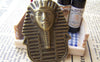 Accessories - 6 Pcs Of Antique Bronze Egyptian Pharaoh Pendants 35x45mm A1627