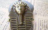 Accessories - 6 Pcs Of Antique Bronze Egyptian Pharaoh Pendants 35x45mm A1627