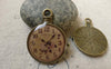 Accessories - 6 Pcs Of Antique Bronze Enamel Clock Charms Size 25x32mm A6447
