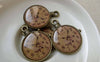 Accessories - 6 Pcs Of Antique Bronze Enamel Clock Charms Size 25x32mm A6447