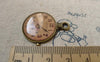 Accessories - 6 Pcs Of Antique Bronze Enamel Clock Charms Size 25x32mm A6447