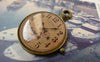 Accessories - 6 Pcs Of Antique Bronze Enamel Clock Charms Size 25x32mm A6447