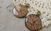Accessories - 6 Pcs Of Antique Bronze Enamel Clock Charms Size 25x32mm A6447