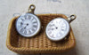 Accessories - 6 Pcs Of Antique Bronze Enamel Clock Charms Small Size 18x23mm A473