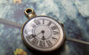 Accessories - 6 Pcs Of Antique Bronze Enamel Clock Charms Small Size 18x23mm A473