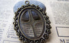 Accessories - 6 Pcs Of Antique Bronze Filigree Cross Oval Cameo Base Settings Match 27x37mm Cameo A3168