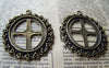 Accessories - 6 Pcs Of Antique Bronze Filigree Cross Oval Cameo Base Settings Match 27x37mm Cameo A3168