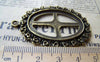 Accessories - 6 Pcs Of Antique Bronze Filigree Cross Oval Cameo Base Settings Match 27x37mm Cameo A3168