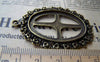 Accessories - 6 Pcs Of Antique Bronze Filigree Cross Oval Cameo Base Settings Match 27x37mm Cameo A3168