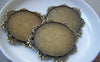 Accessories - 6 Pcs Of Antique Bronze Filigree Flower Sawtooth Bases Match 30mm Cameo A4793