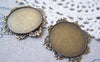 Accessories - 6 Pcs Of Antique Bronze Filigree Flower Sawtooth Bases Match 30mm Cameo A4793