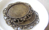 Accessories - 6 Pcs Of Antique Bronze Filigree Oval Cameo Base Bezel Settings Match 30x40mm A4671